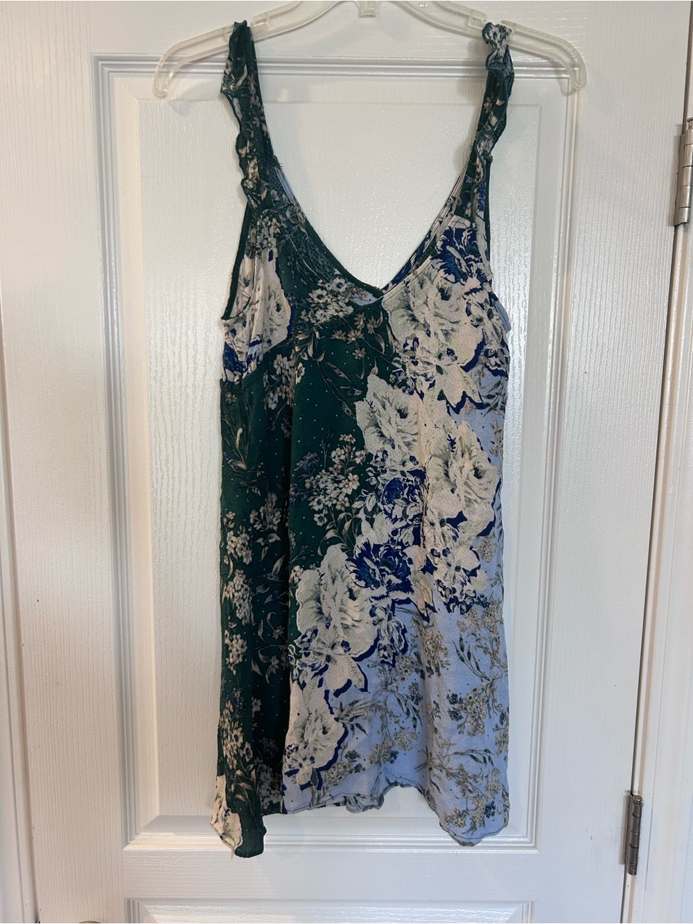 Free People Intimately Floral Slip Dress - Green & Light Blue
